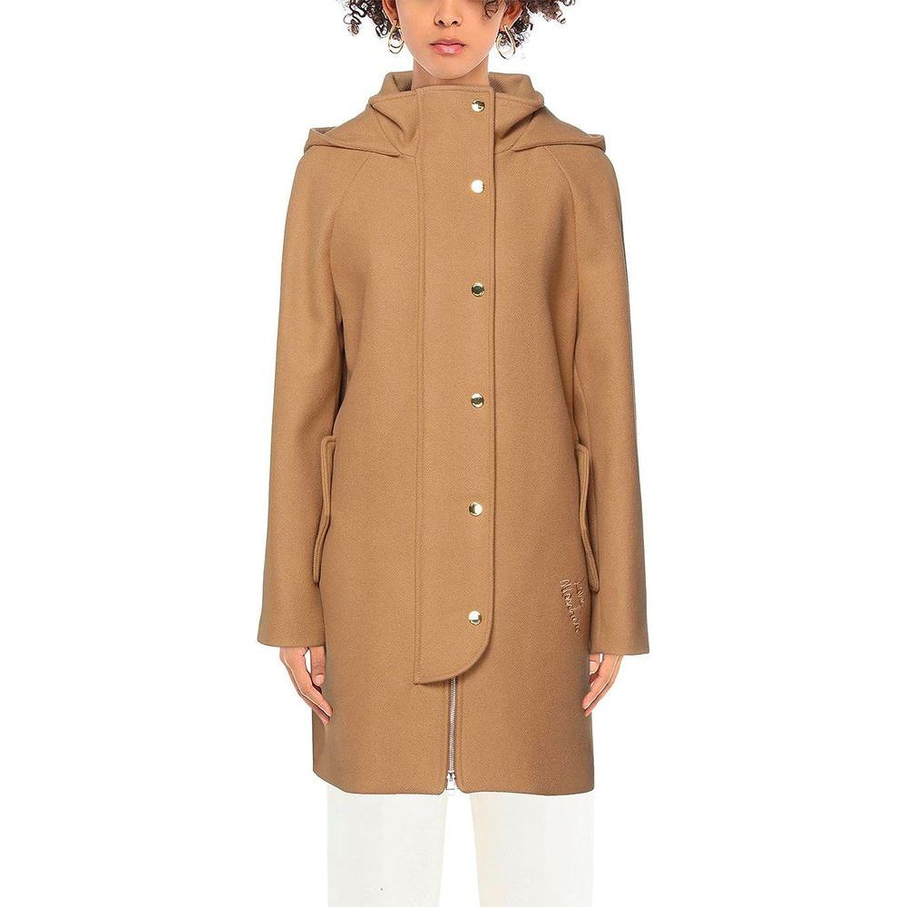 Love Moschino Brown Wool Women Coat Love Moschino