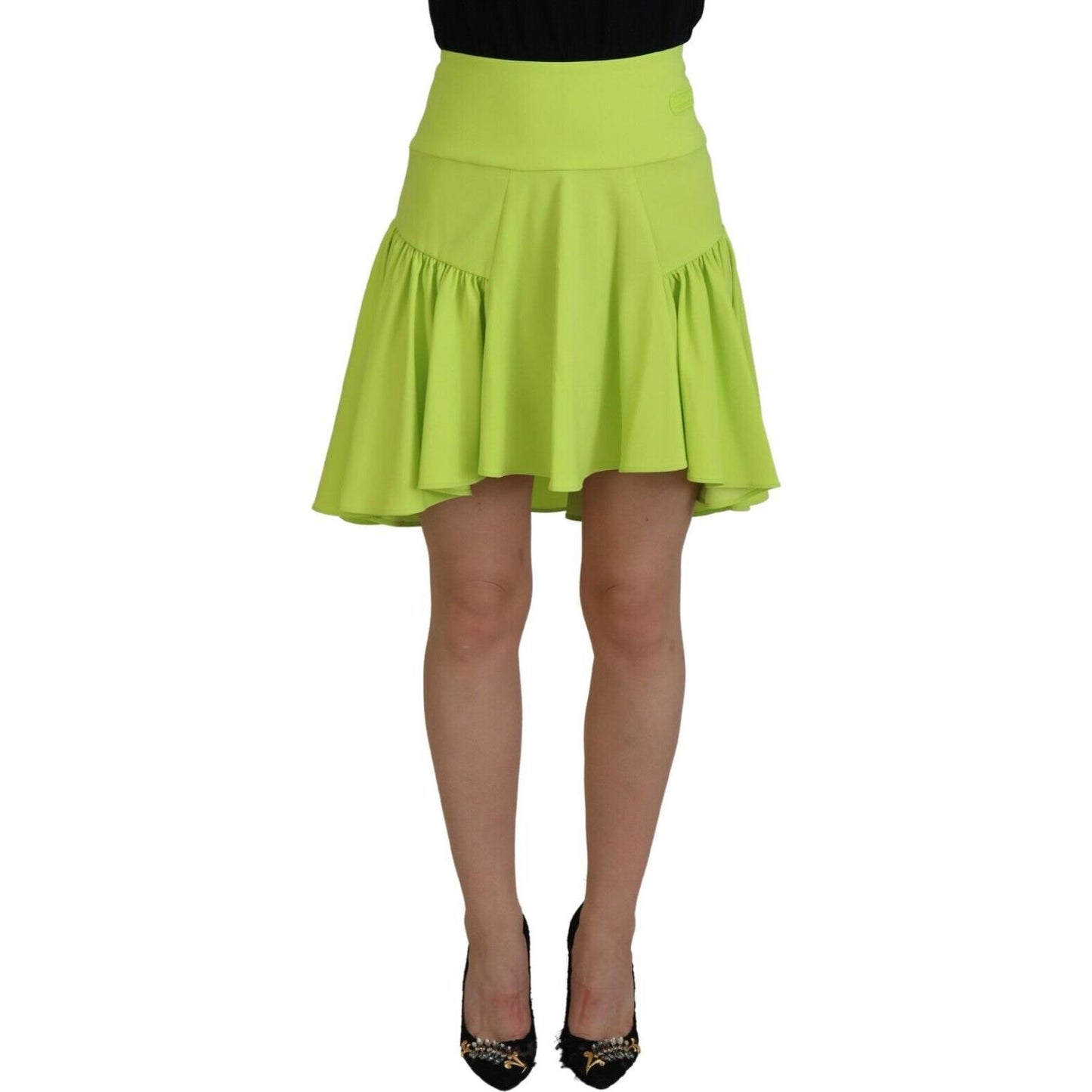 Dsquared² Green High Waist A-line Pleated Mini Women Skirt Dsquared² Dark Khaki
