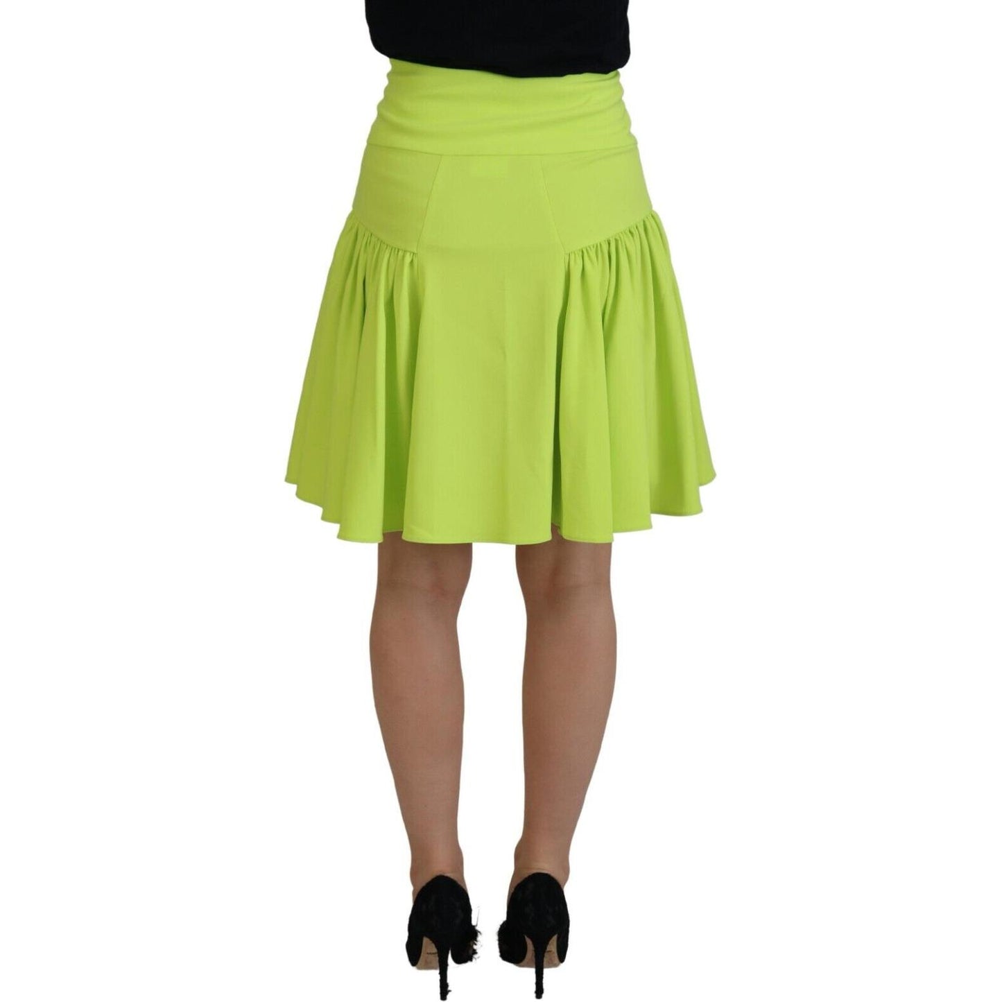 Dsquared² Green High Waist A-line Pleated Mini Women Skirt Dsquared² Dark Khaki