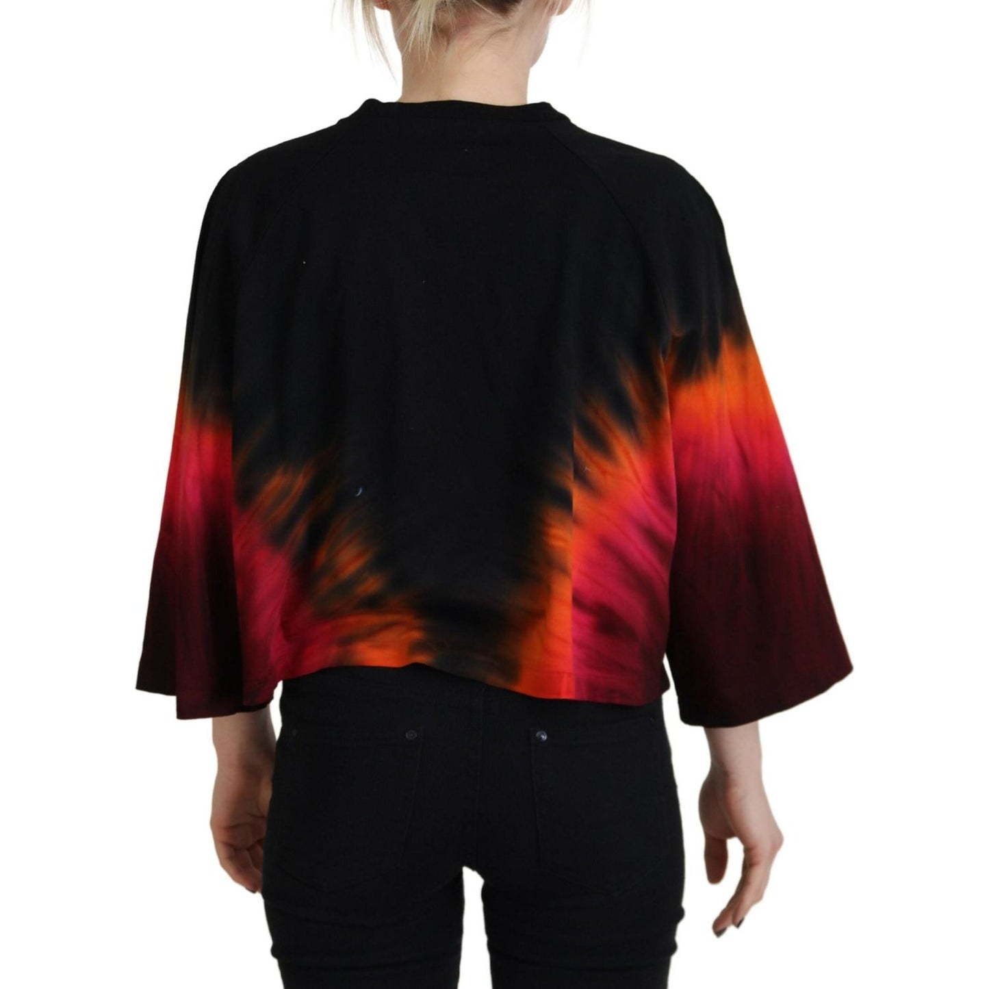 Dsquared² Black Cotton Tie Dye Crew Neck Casual Top Dsquared²