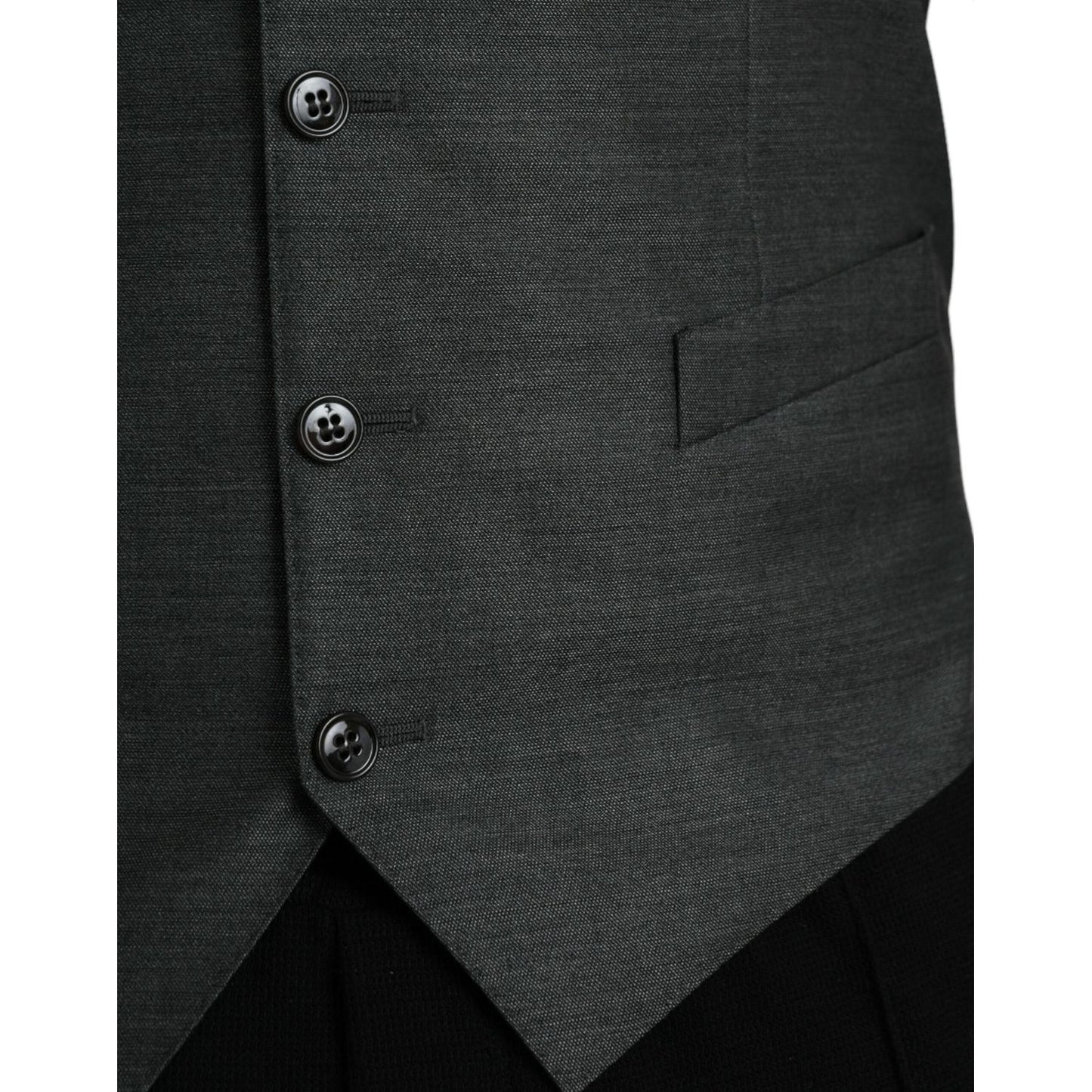 Dolce & Gabbana Gray Wool Formal Dress Waistcoat Vest Dolce & Gabbana