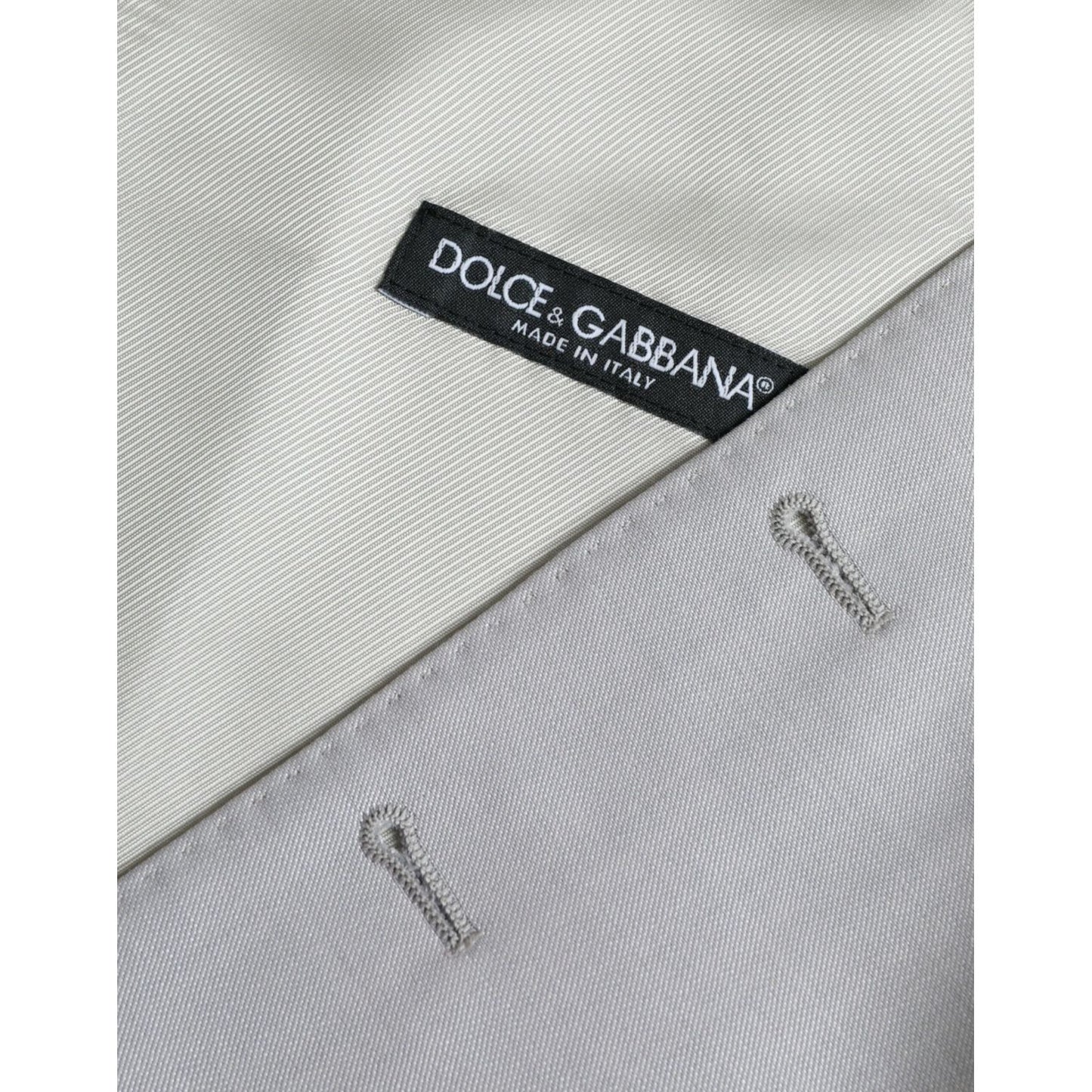 Dolce & Gabbana Light Gray Wool Formal Dress Waistcoat Vest