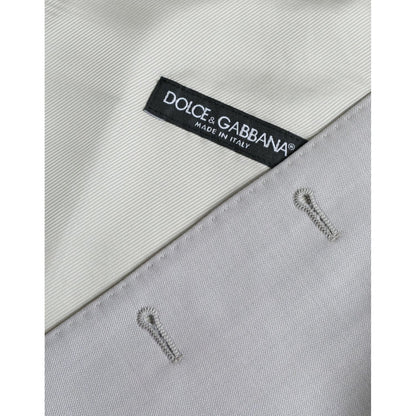 Dolce & Gabbana Light Gray Wool Formal Dress Waistcoat Vest