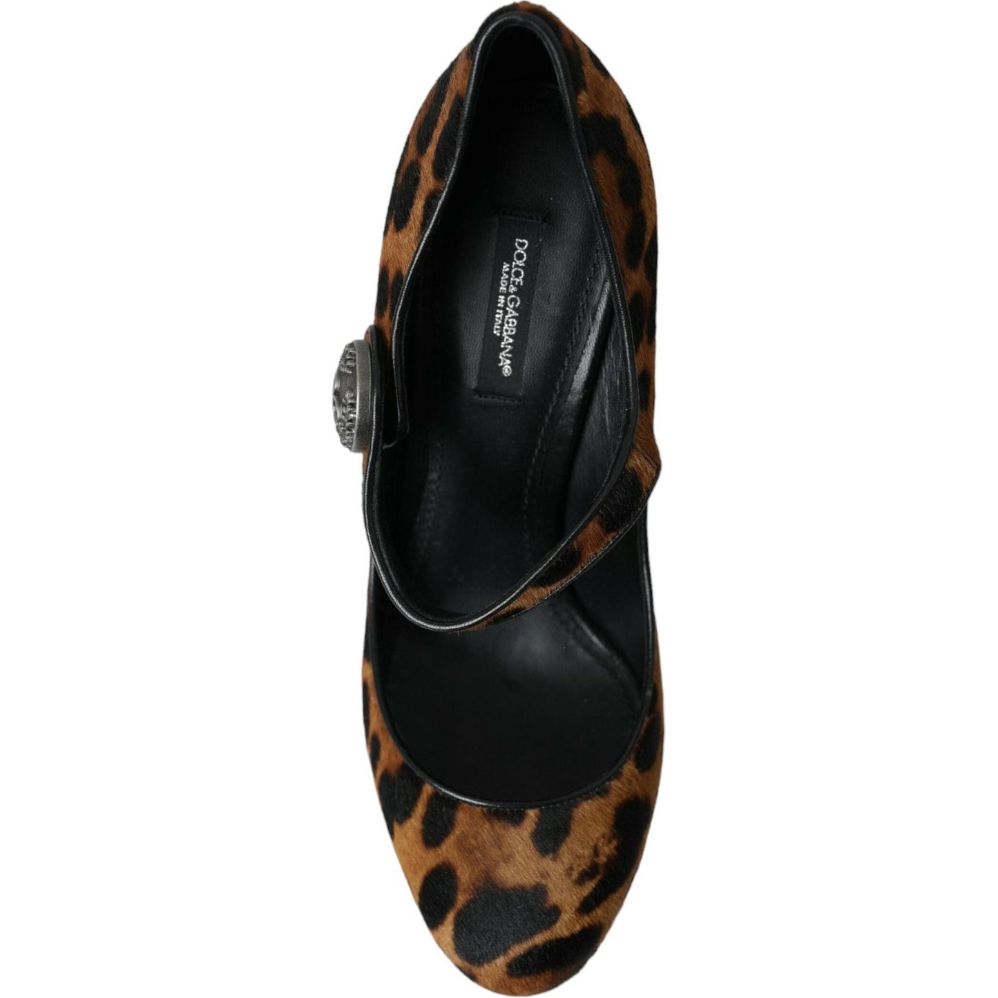 Dolce & Gabbana Brown Leopard Calf Hair Mary Jane Pumps Shoes Dolce & Gabbana