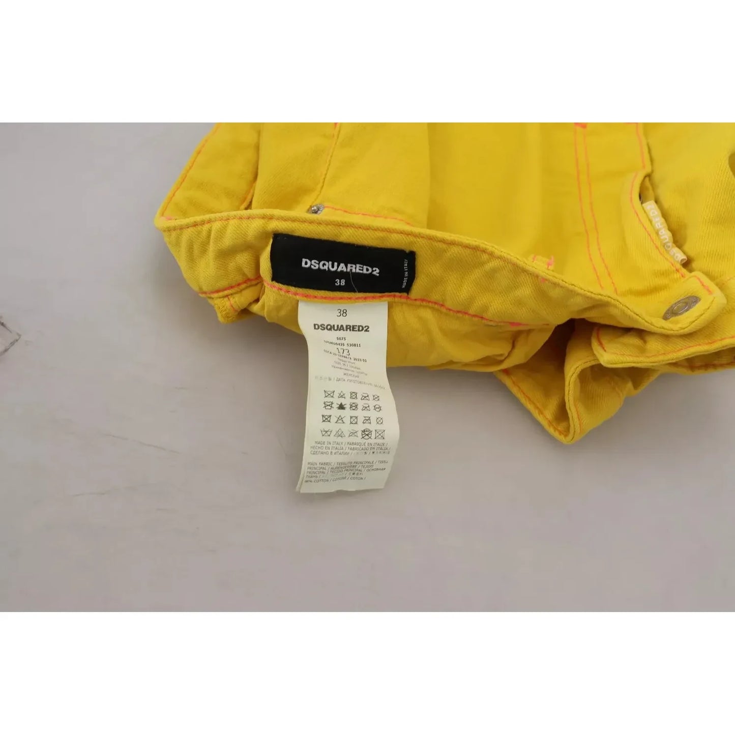 Dsquared² Yellow Cotton High Waist Baggy Women Hotpants Shorts Dsquared² Dark Gray