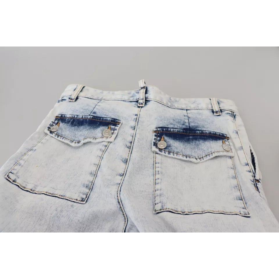 Dsquared² Light Blue Cotton High Waist Straight Denim Jeans Dsquared²