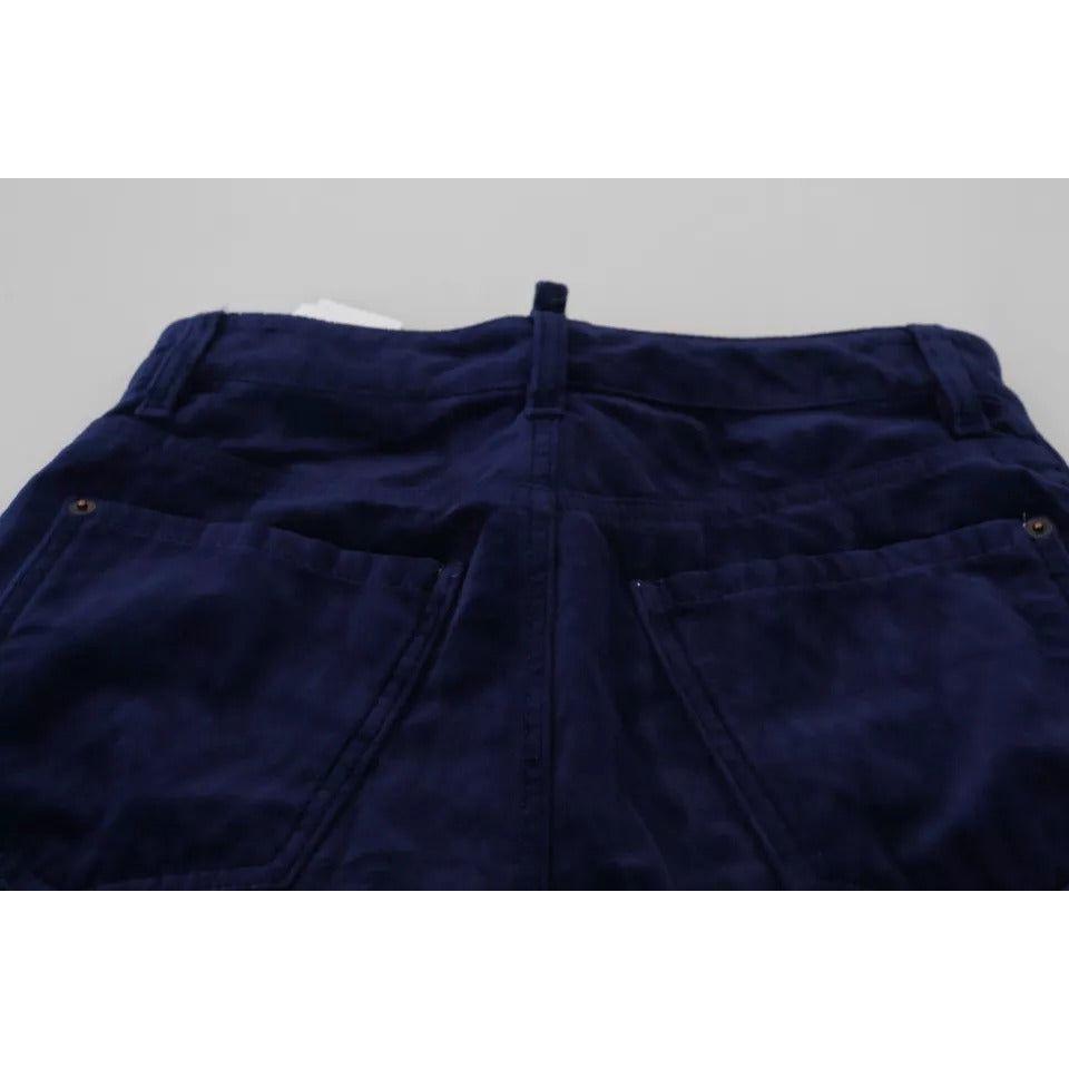 Dsquared² Blue Ruffles HighWaist Cotton Denim Boston Fit Pants Dsquared² Gray