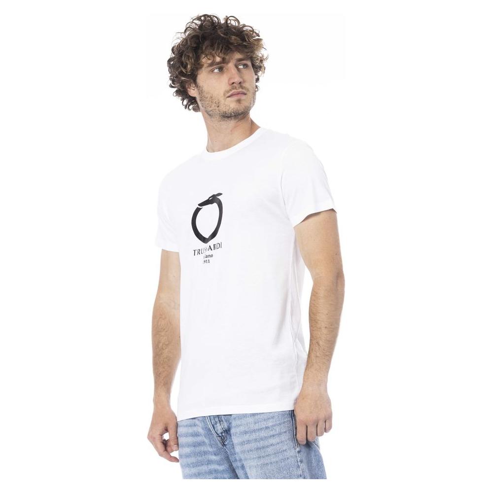 Trussardi Beachwear White Cotton T-Shirt MAN T-SHIRTS Trussardi Beachwear