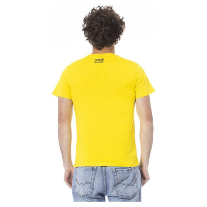 Cavalli Class Yellow Cotton Men T-Shirt