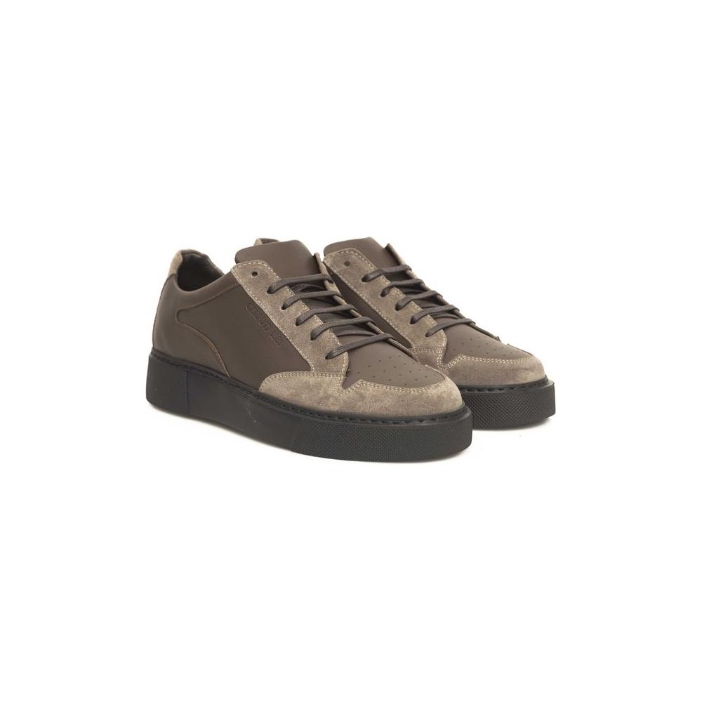 Cerruti 1881 Beige Leather Men Sneaker Cerruti 1881