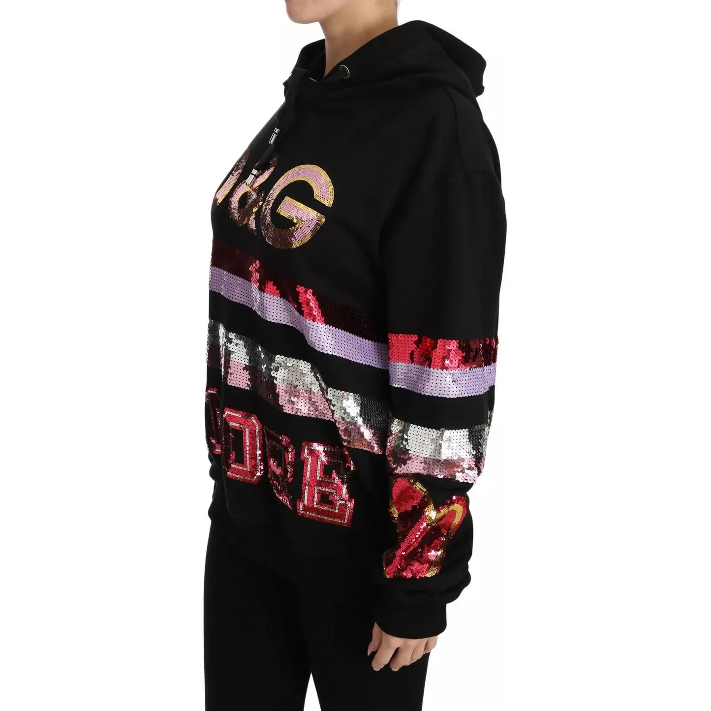 Dolce & Gabbana DG Sequined Hooded Pullover Sweater