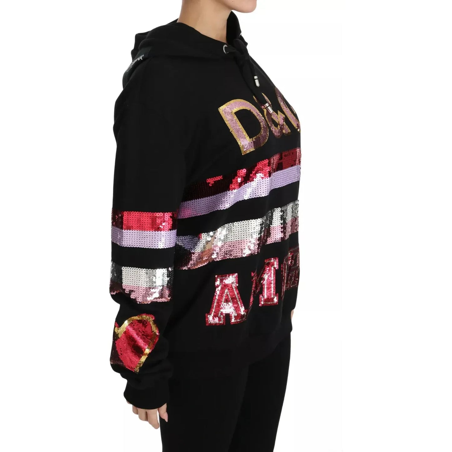 Dolce & Gabbana DG Sequined Hooded Pullover Sweater