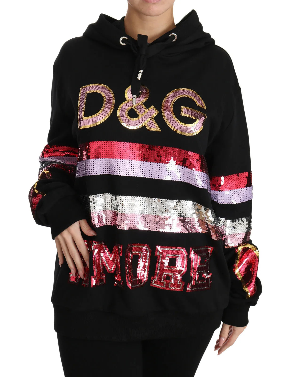 Dolce & Gabbana DG Sequined Hooded Pullover Sweater Dolce & Gabbana