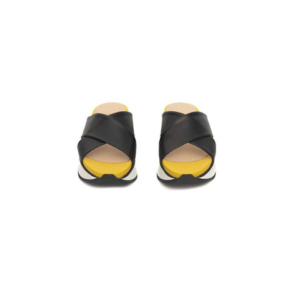 Cerruti 1881 Black Calfskin Women Sandal