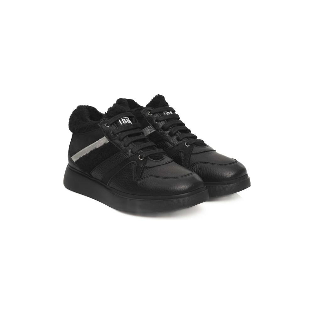 Cerruti 1881 Black Leather Women Sneaker Cerruti 1881