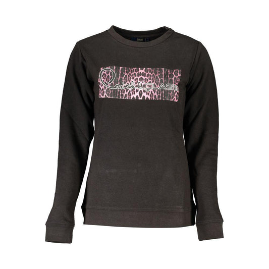 Cavalli Class Black Cotton Sweater Cavalli Class