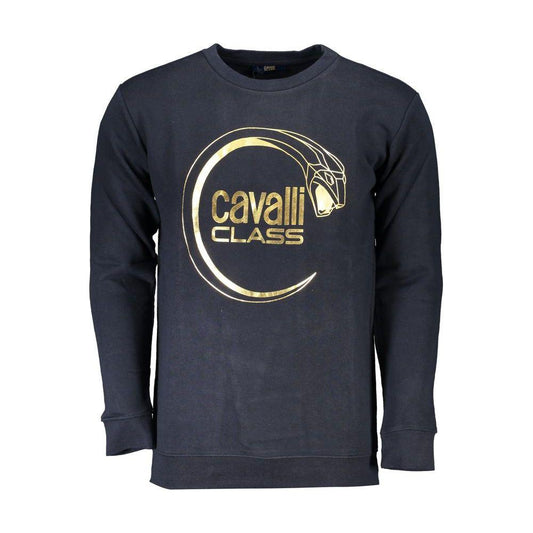 Cavalli Class Blue Cotton Sweater Cavalli Class