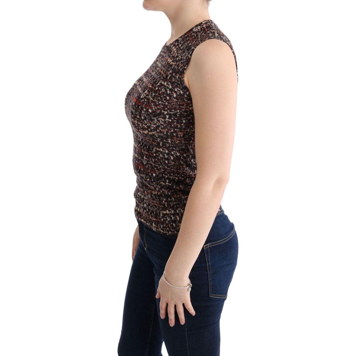 Dolce & Gabbana Multicolor Print Knit Top Wool T-shirt