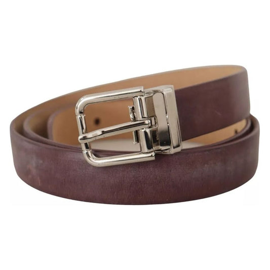 Dolce & Gabbana Brown Classic Leather Silver Logo Metal Buckle Belt Dolce & Gabbana