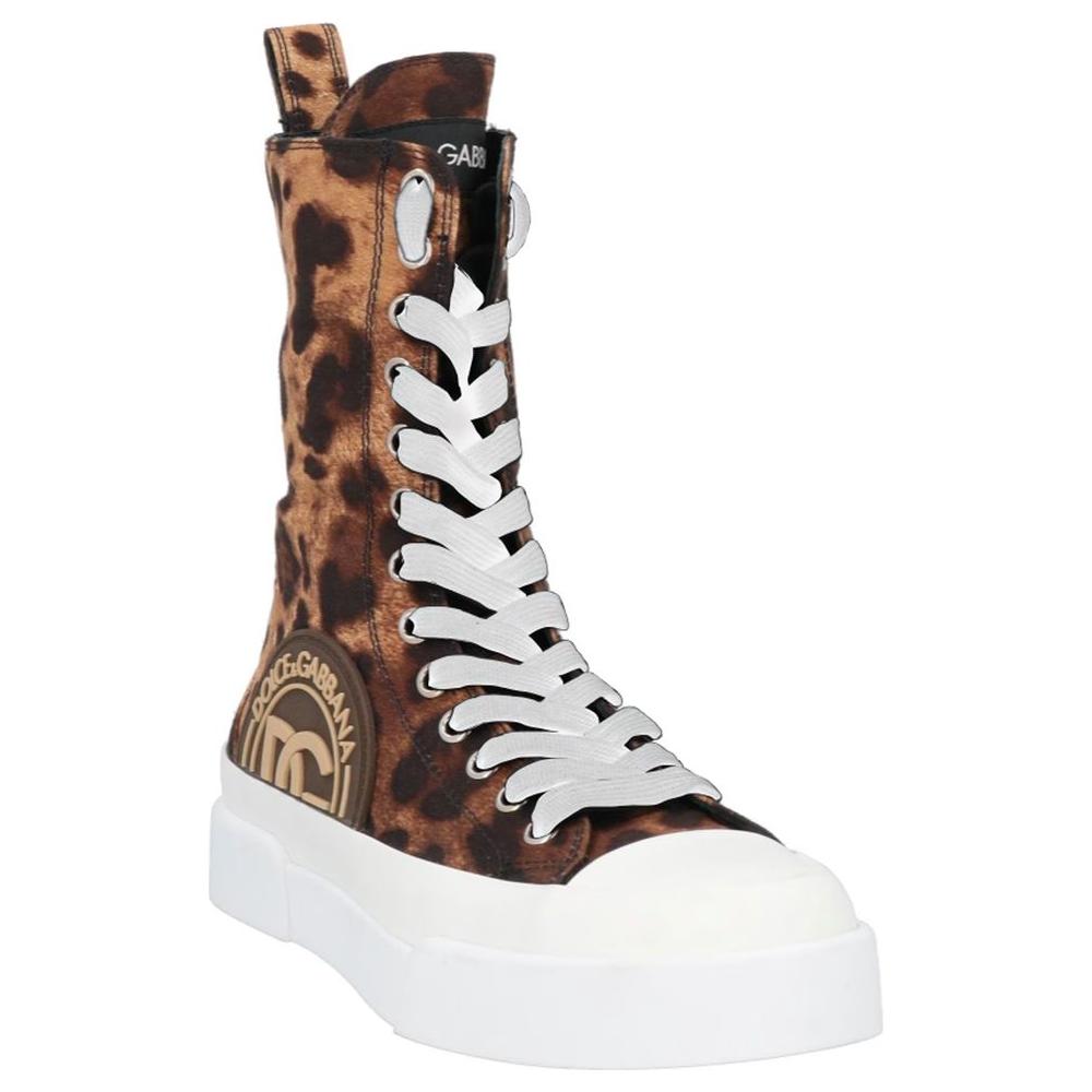 Dolce & Gabbana Brown Cotton Sneaker Dolce & Gabbana