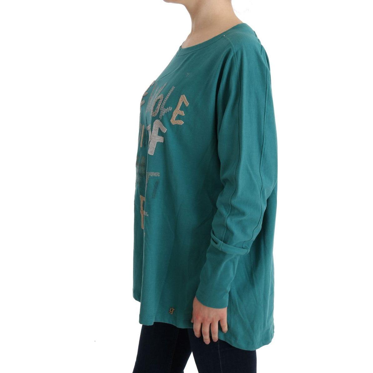 John Galliano Elegant Crewneck Cotton Sweater in Green John Galliano