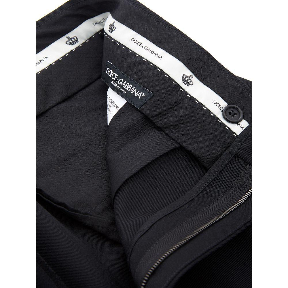 Dolce & Gabbana Elegant Polyester Black Pants for Men Dolce & Gabbana