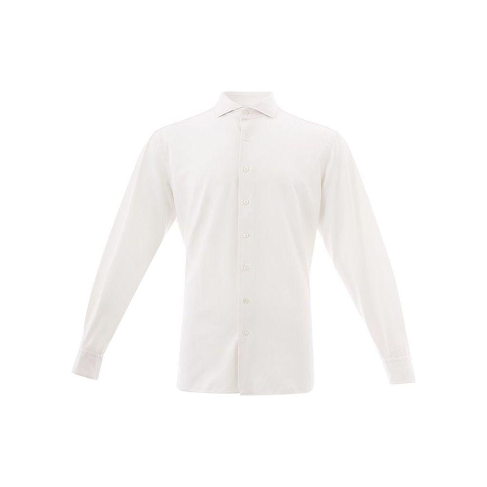 Lardini Elegant White Cotton Men's Shirt Lardini