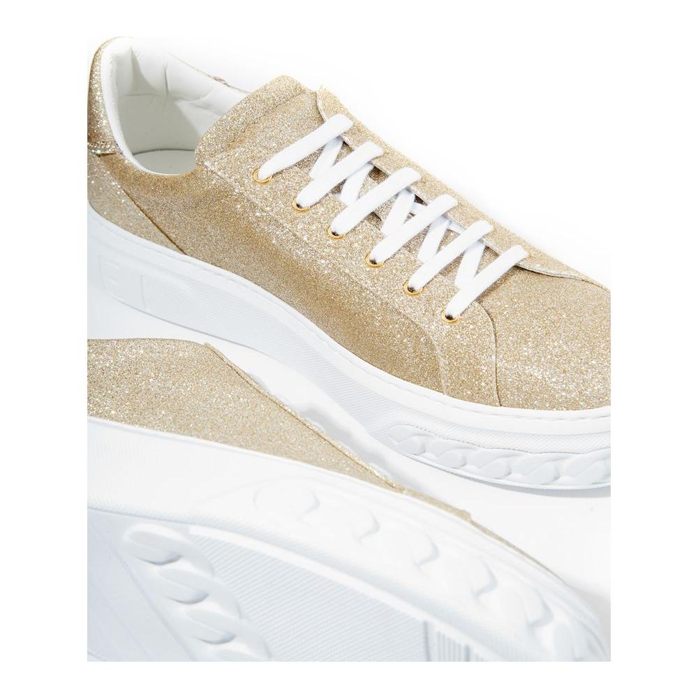 Casadei Elegant Gold Leather Sneakers Casadei