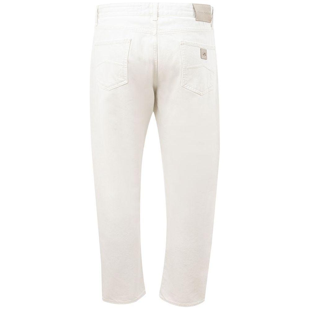 Armani Exchange Elegant White Cotton Trousers Armani Exchange