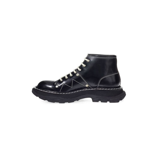 Alexander McQueen Elegant Black Leather Boots Alexander McQueen