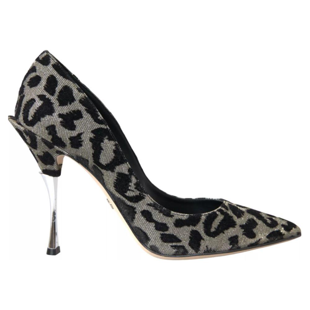 Dolce & Gabbana Gray Leather Di Calfskin Pump Dolce & Gabbana