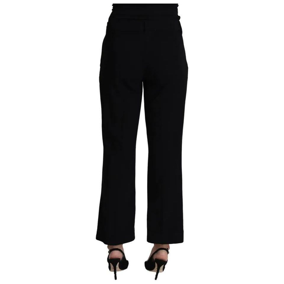 Dolce & Gabbana Black Wool Stretch Cropped Capri Trouser Pants Dolce & Gabbana