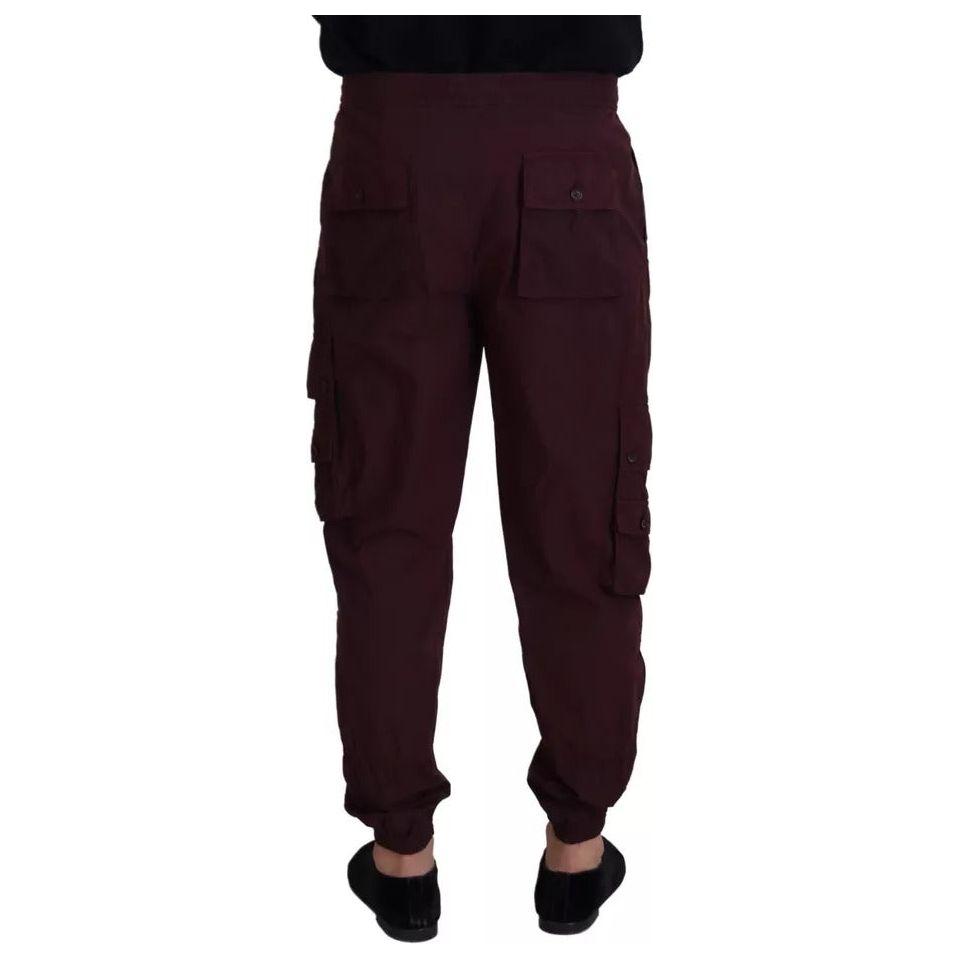 Dolce & Gabbana Bordeaux Cargo Jogger Trouser Cotton Pants Dolce & Gabbana