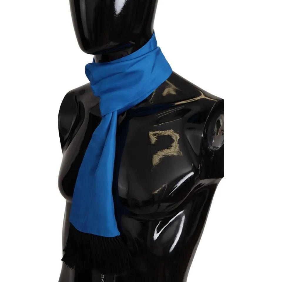 Dolce & Gabbana Royal Blue Scarf Neck Wrap Shawl Silk Scarf Dolce & Gabbana