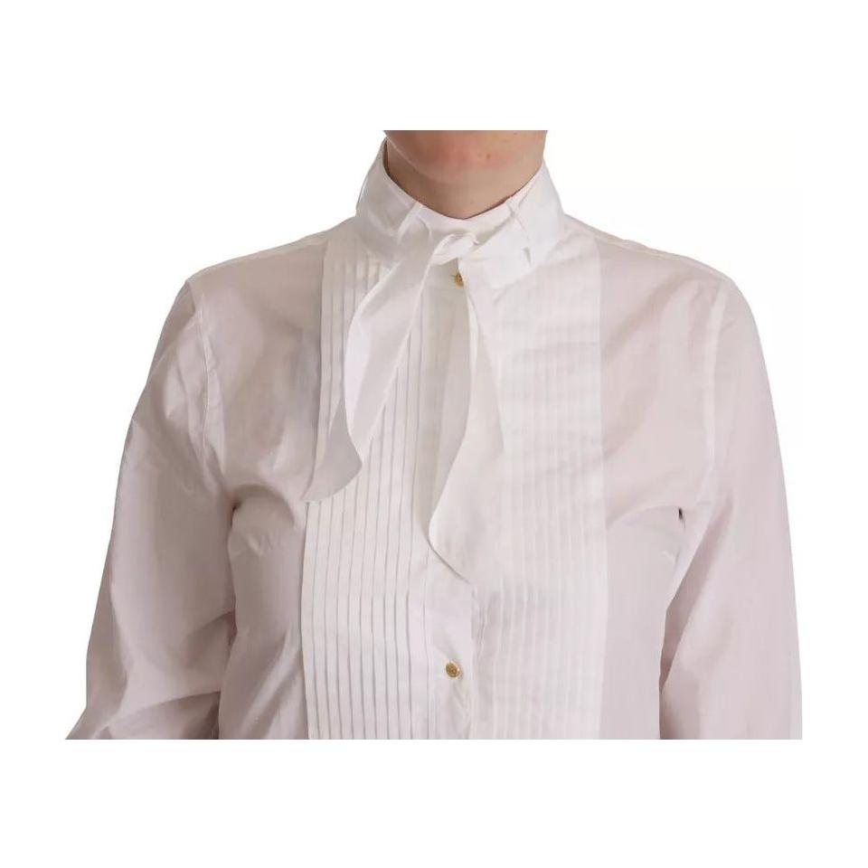 Dolce & Gabbana White Cotton Collared Long Sleeves Formal Shirt Top Dolce & Gabbana