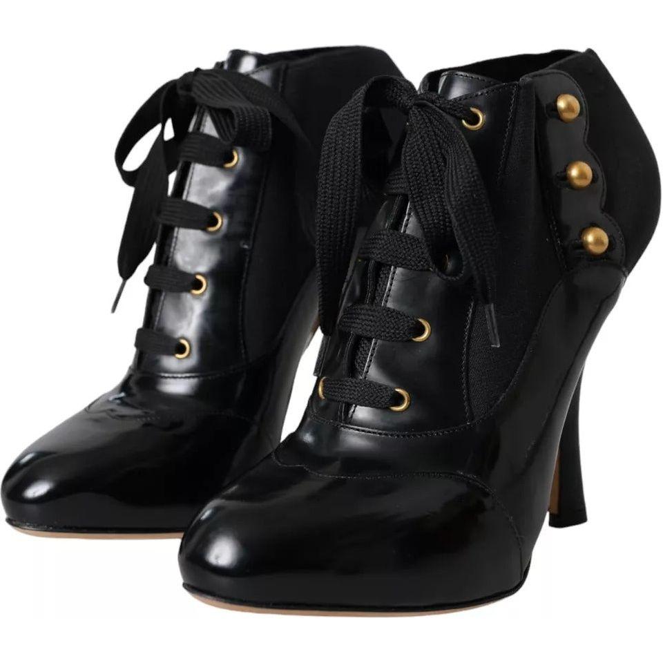 Dolce & Gabbana Black Jersey Stretch Ankle Boots Shoes Dolce & Gabbana