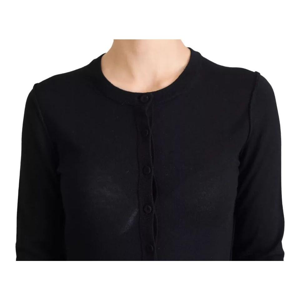 Dolce & Gabbana Black Long Sleeve Blouse Sweater Dolce & Gabbana