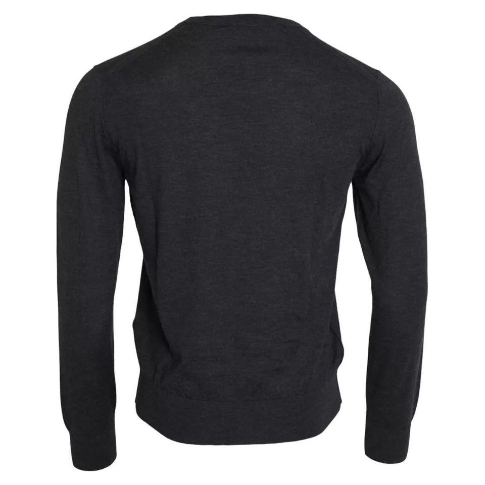 Dolce & Gabbana Dark Gray Cashmere Crewneck Pullover Sweater Dolce & Gabbana