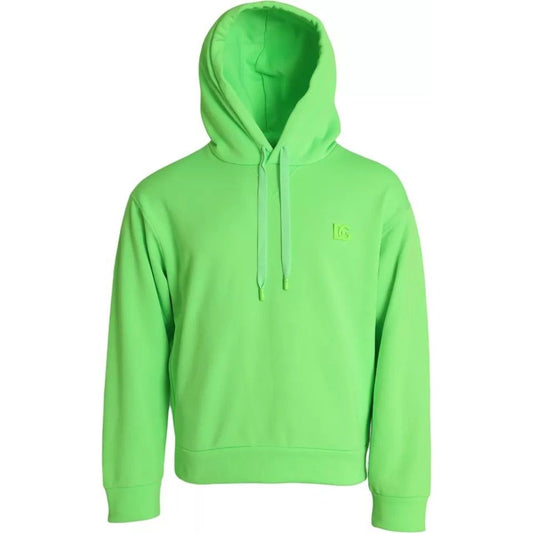 Dolce & Gabbana Neon Green Logo Pullover Hooded Sweatshirt Sweater Dolce & Gabbana