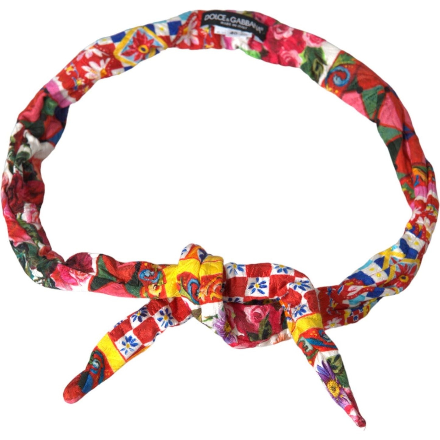 Dolce & Gabbana Multicolor Carretto Print Waist Belt Dolce & Gabbana