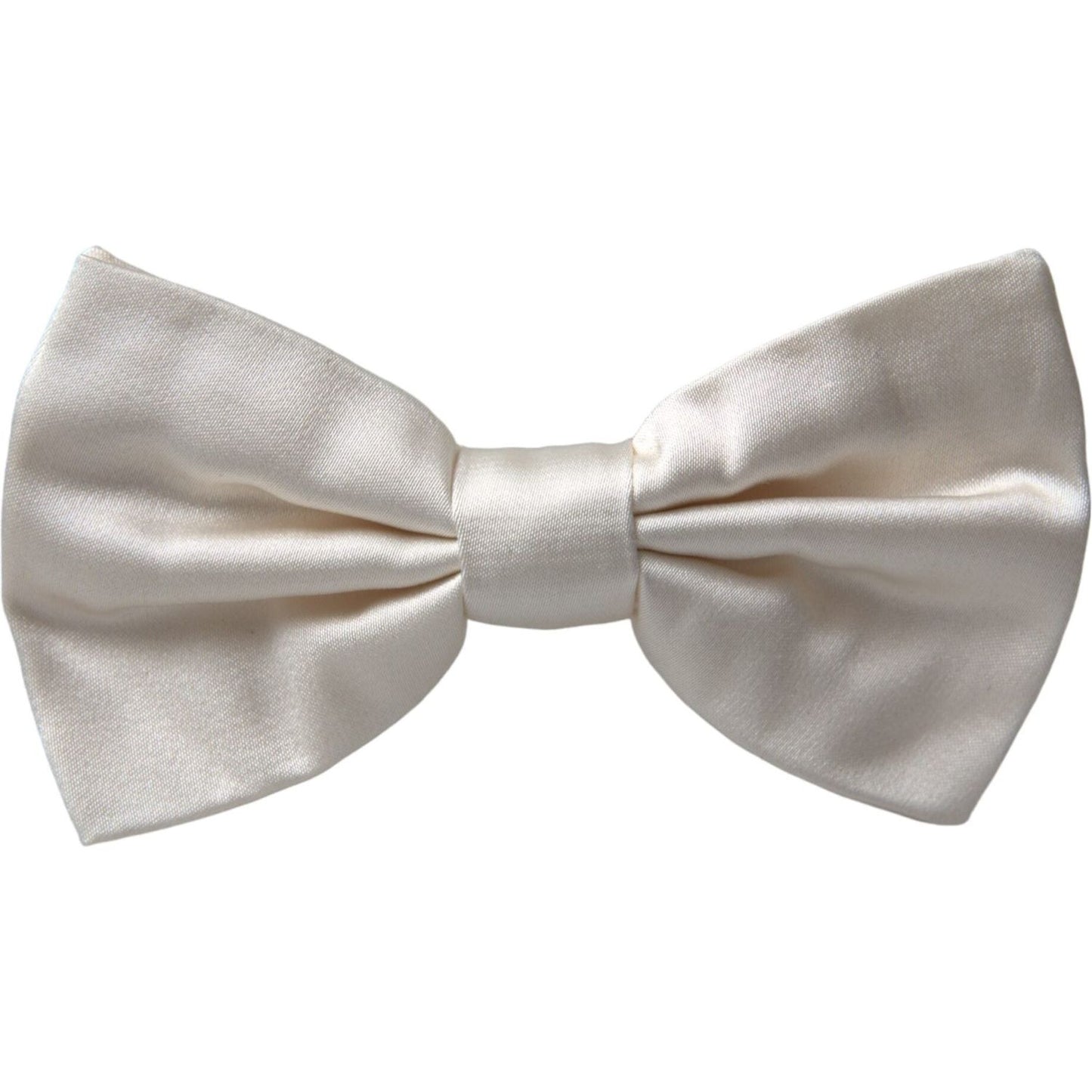 Dolce & Gabbana Off White Silk Adjustable Neck Men Bow Tie Dolce & Gabbana