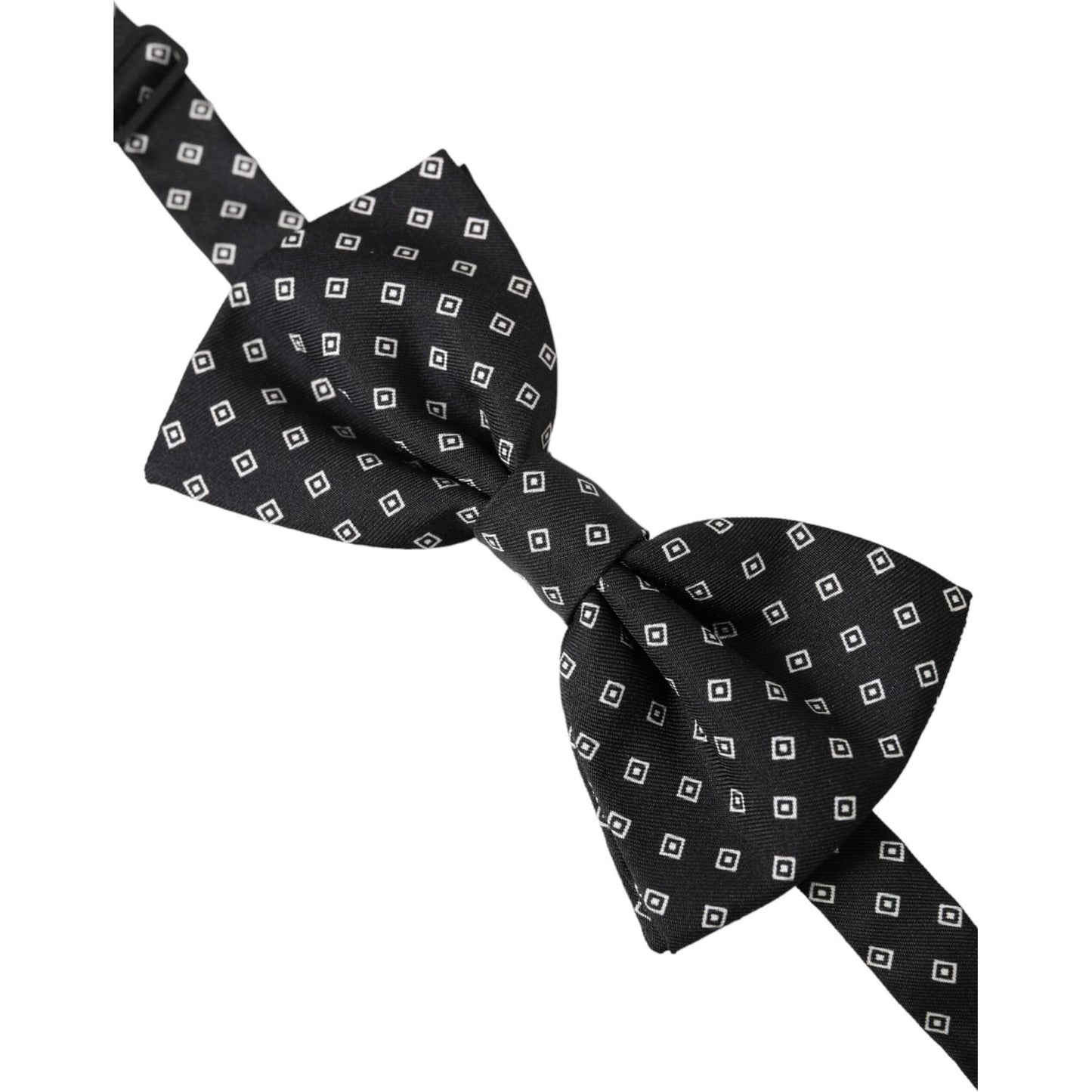 Dolce & Gabbana Black Patterned Silk Adjustable Neck Men Bow Tie Dolce & Gabbana