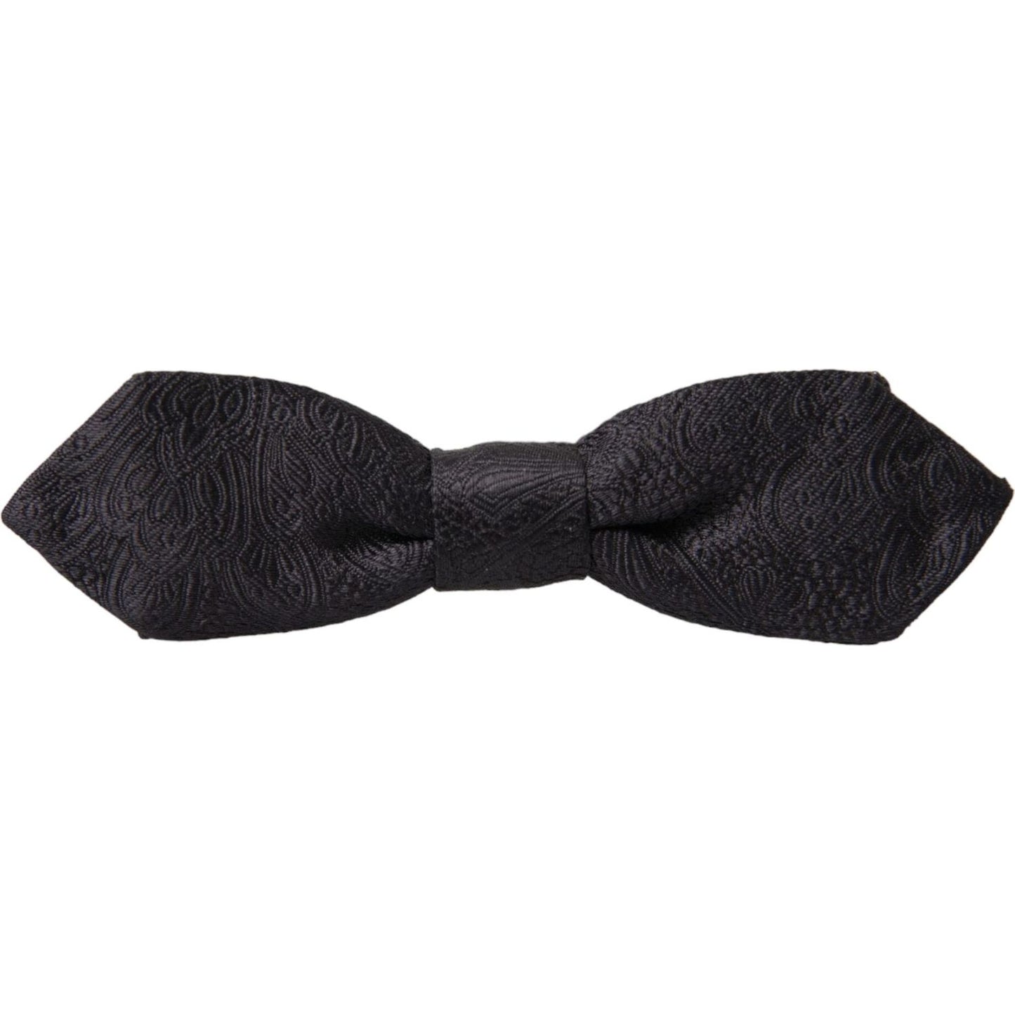 Dolce & Gabbana Black Brocade Silk Adjustable Neck Bow Tie Dolce & Gabbana