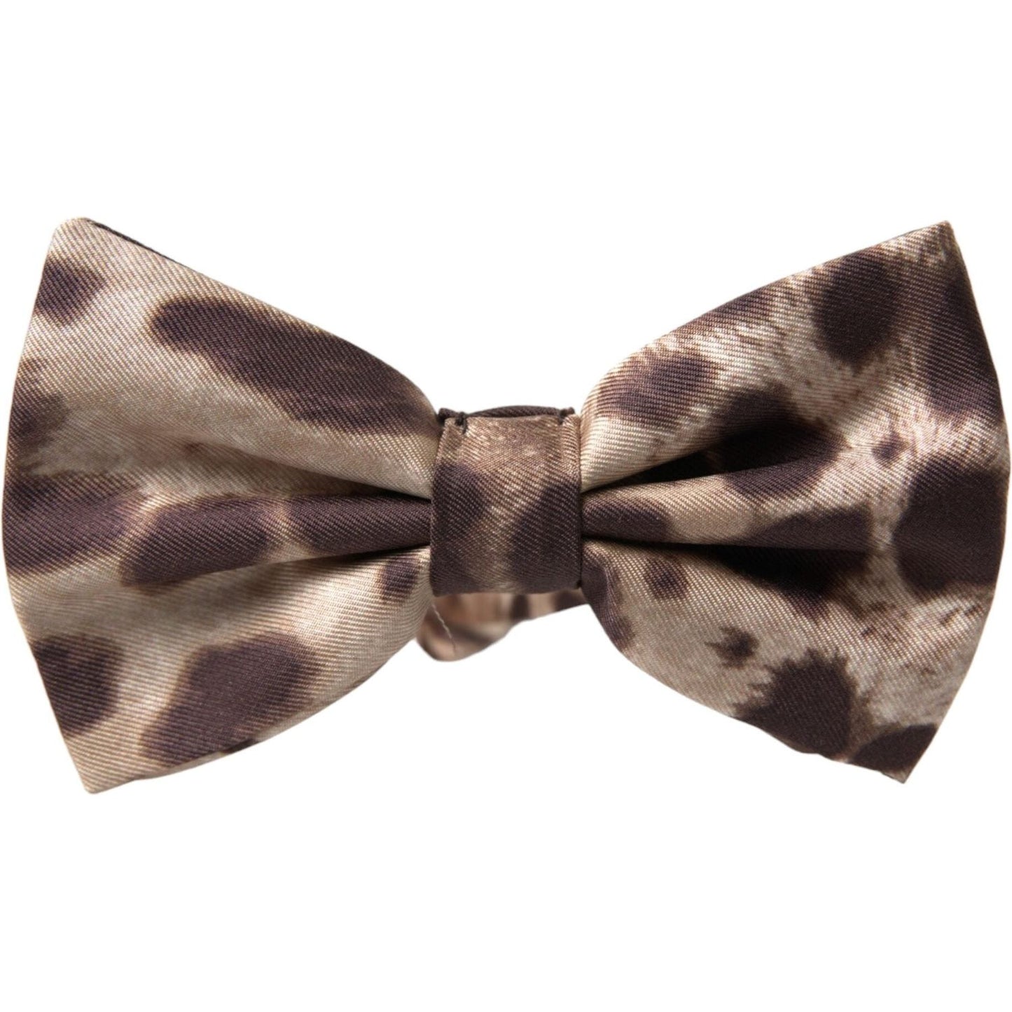 Dolce & Gabbana Brown Leopard Silk Adjustable Neck Men Bow Tie Dolce & Gabbana