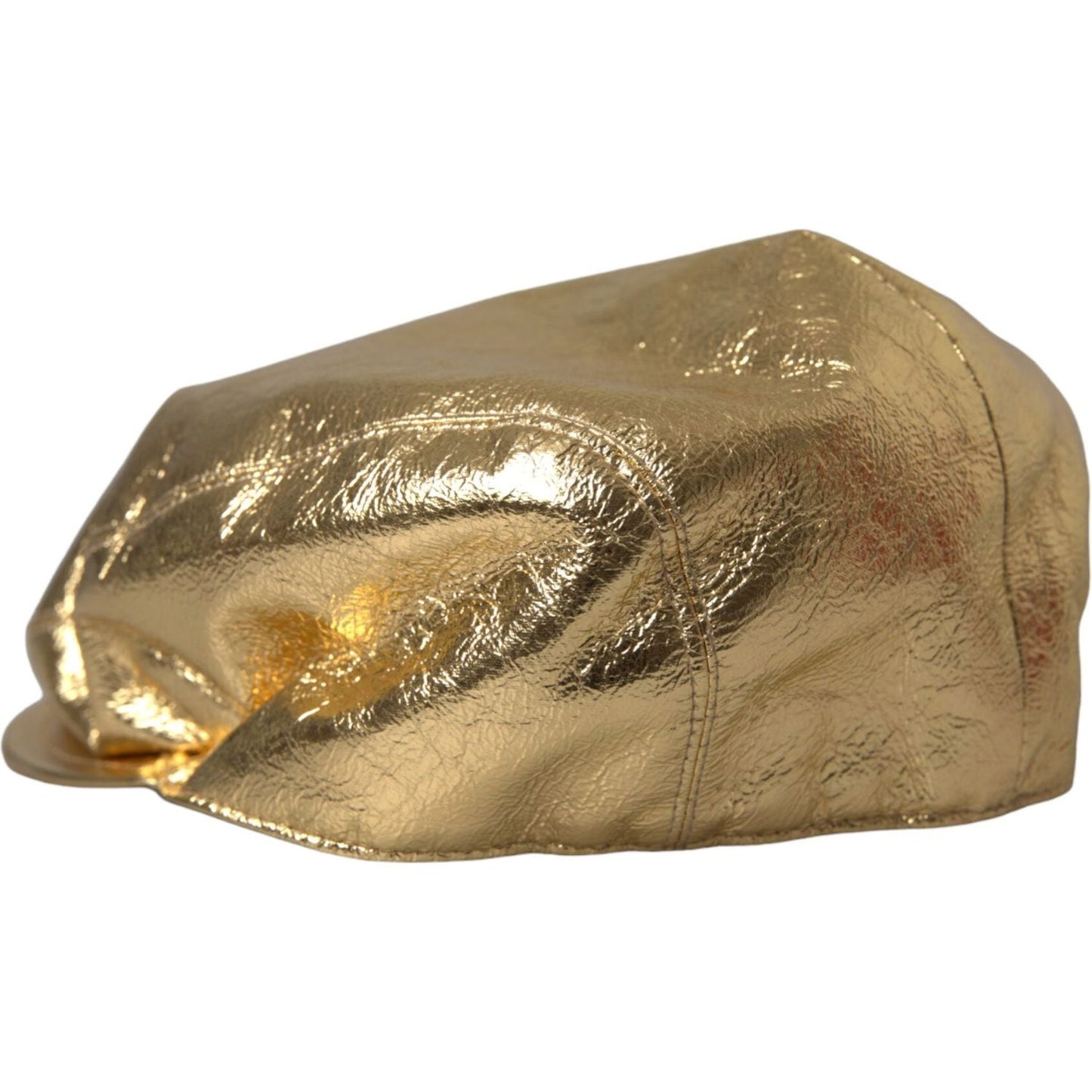 Dolce & Gabbana Metallic Gold Polyester Newsboy Hat Men Dolce & Gabbana