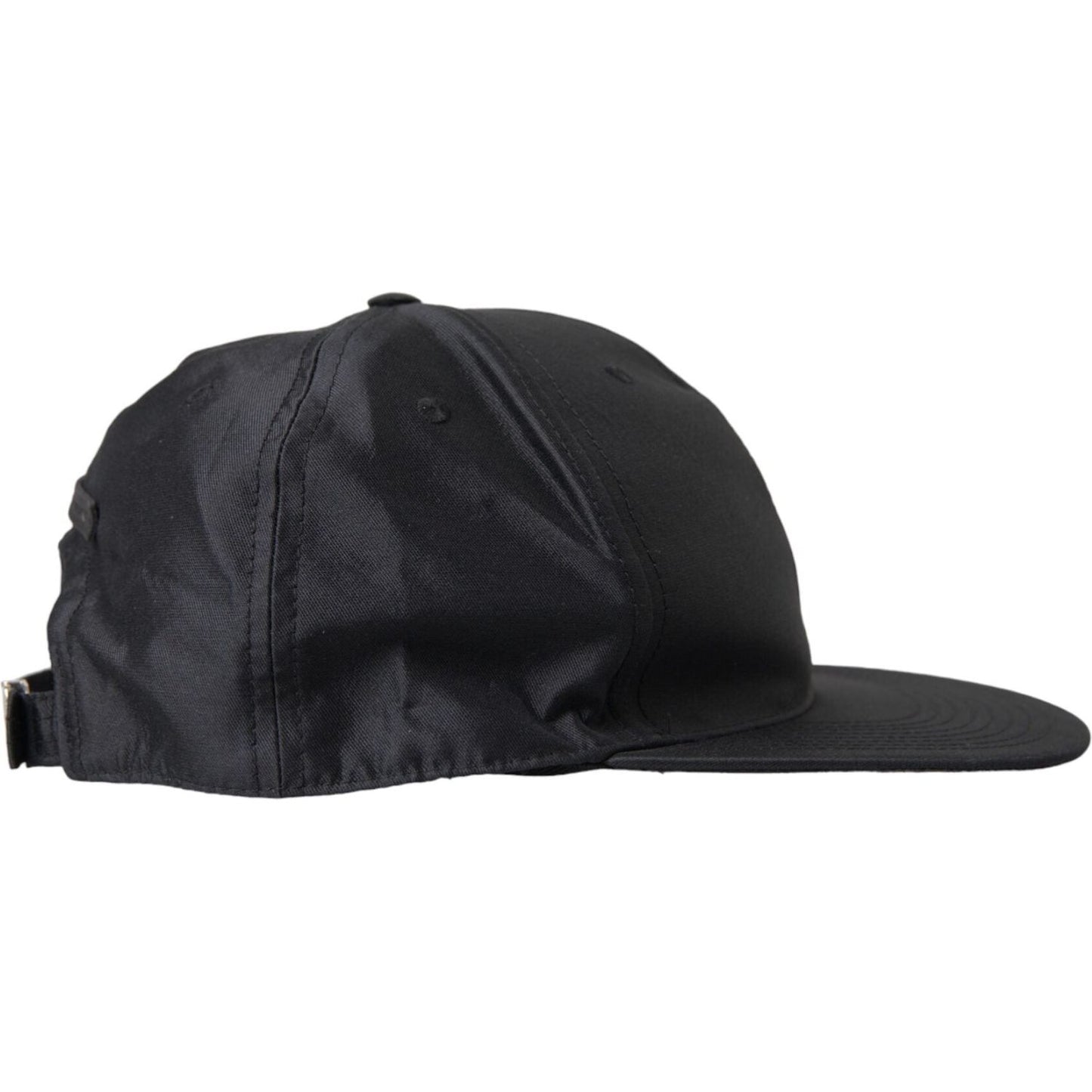 Dolce & Gabbana Black Silk Cotton Logo Baseball Hat Men Dolce & Gabbana