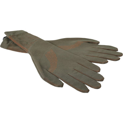 Dolce & Gabbana Brown Cotton Stretch Wrist Length Gloves