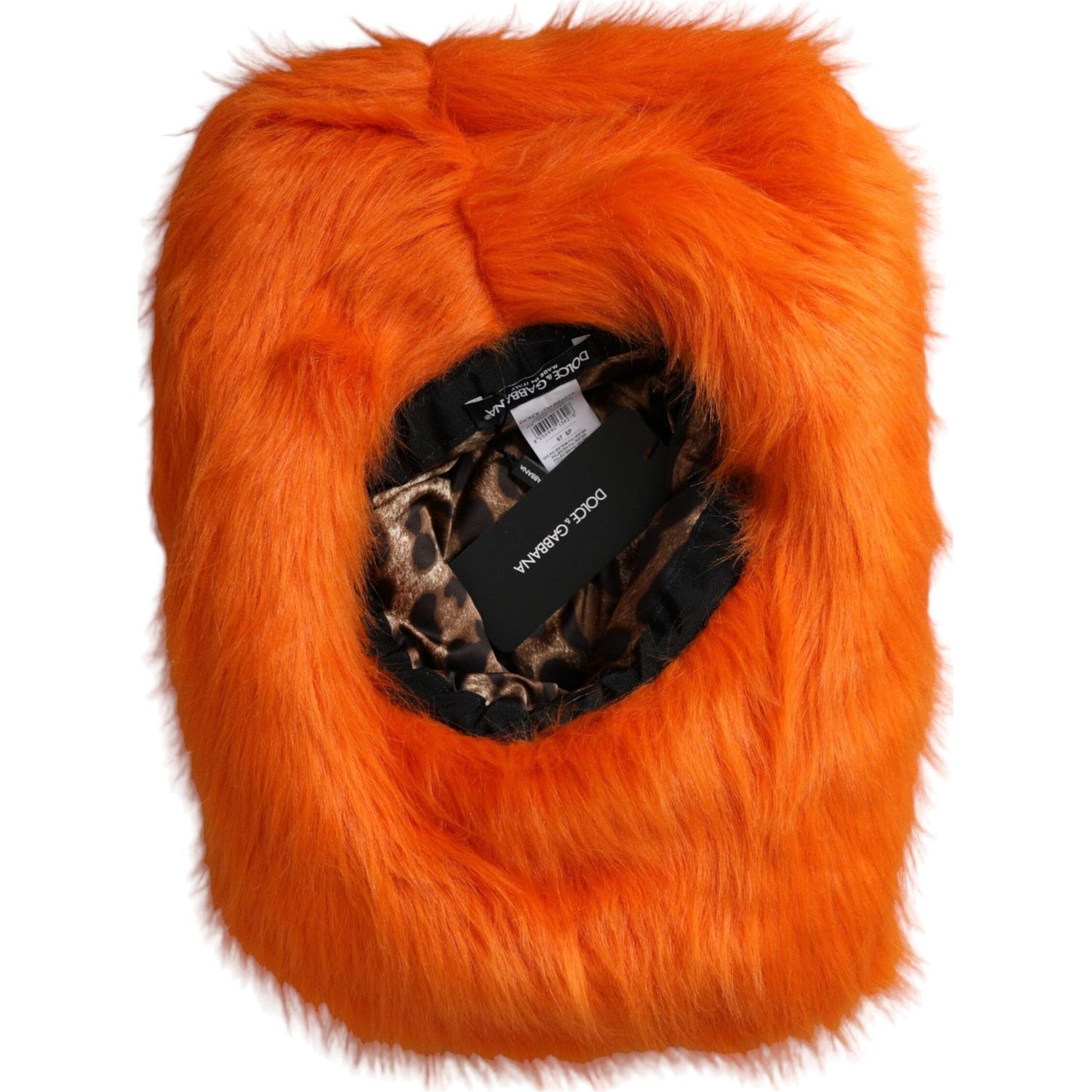 Dolce & Gabbana Orange Faux Fur Polyester Fedora Hat Dolce & Gabbana