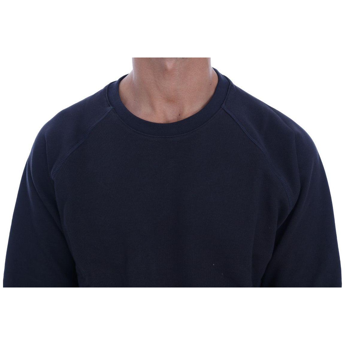 Daniele Alessandrini Blue Crewneck Cotton Sweater