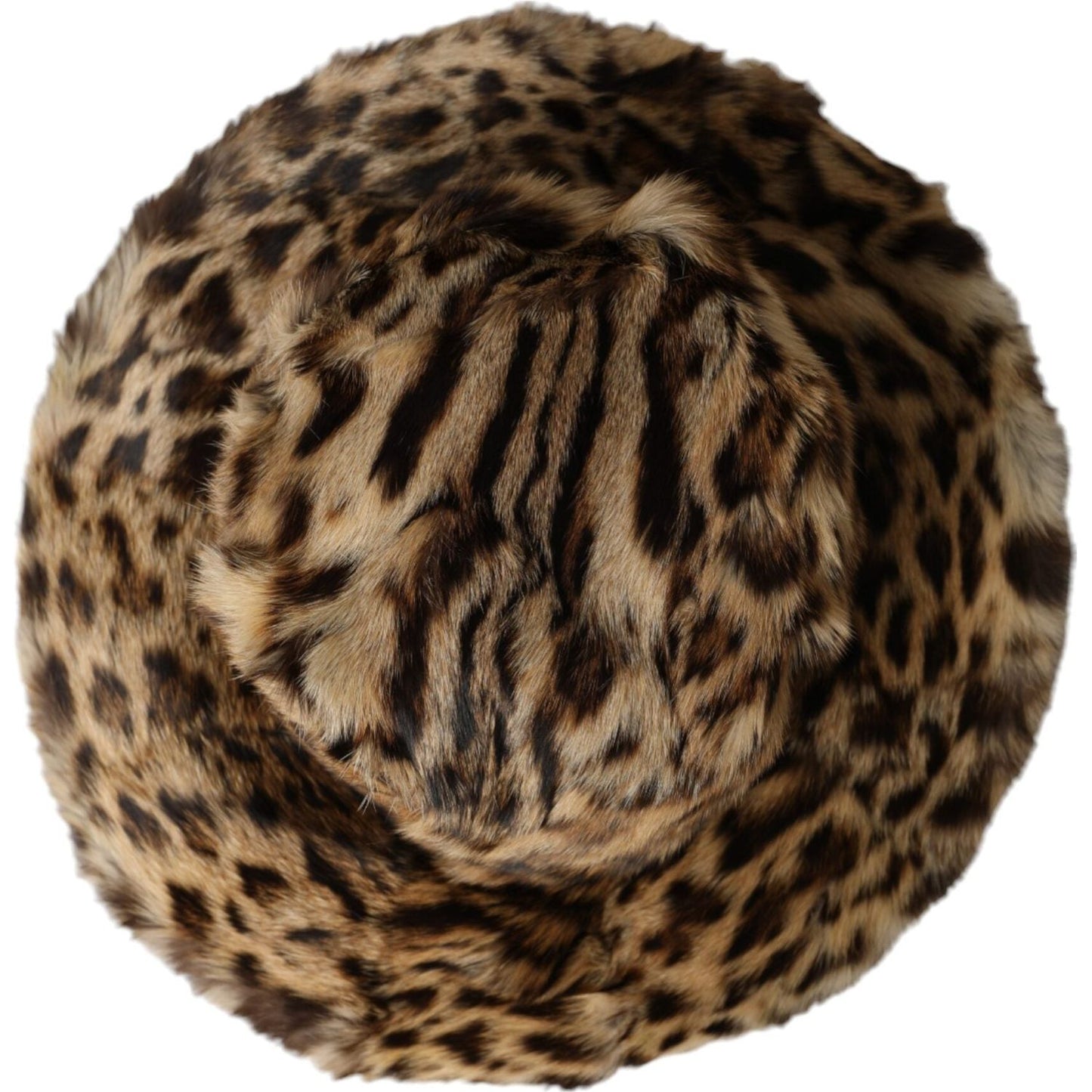 Dolce & Gabbana Brown Leopard Fur Women Bucket Hat Dolce & Gabbana